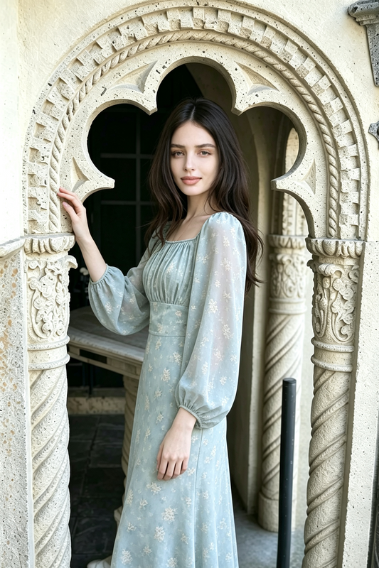 Improved Imperial Eco Recycled Cotton Dress - Blue