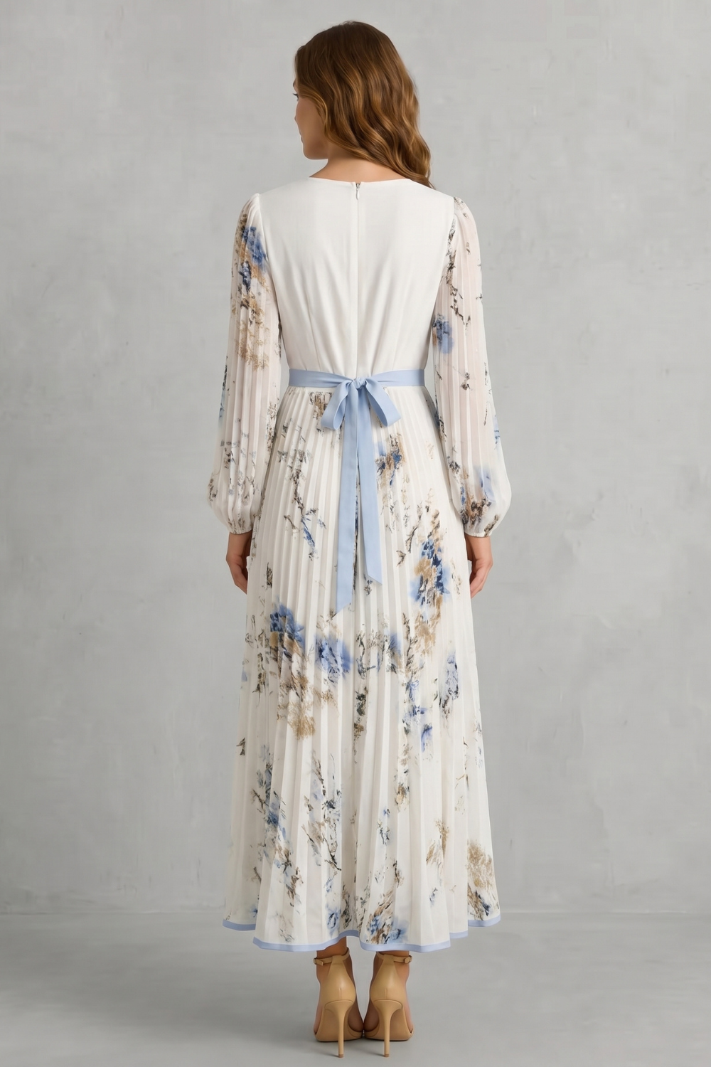 Esméline – Romantic pleats – Floral maxi dress