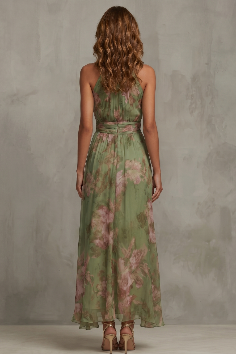 Floréa – Romantic floral halter silhouette – Maxi dress