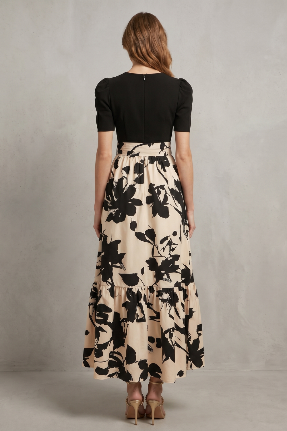 Florentine – Artistic floral contrast – Maxi dress