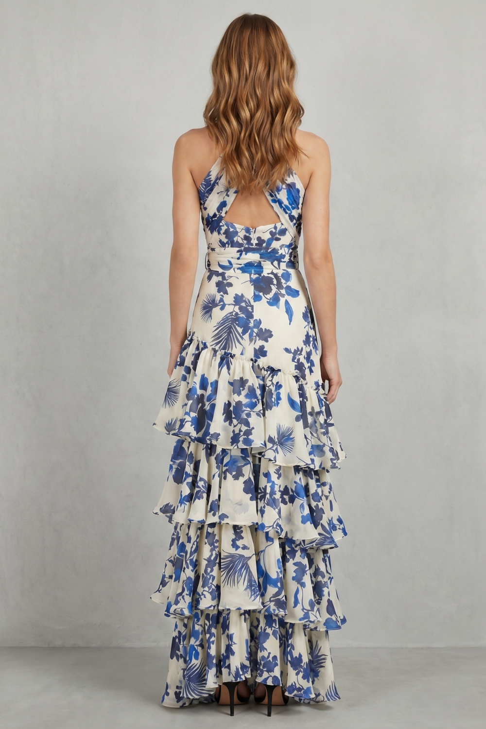 Lunarelle – Floral halter elegance – Maxi dress