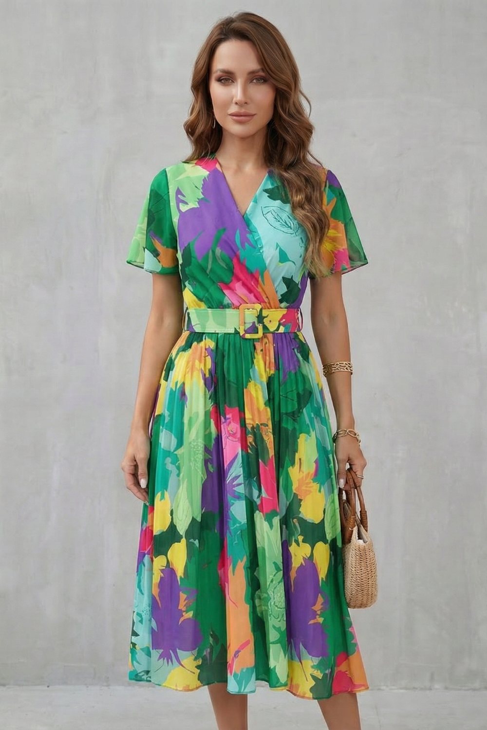 Rosévara – Tropical floral charm – Midi dress