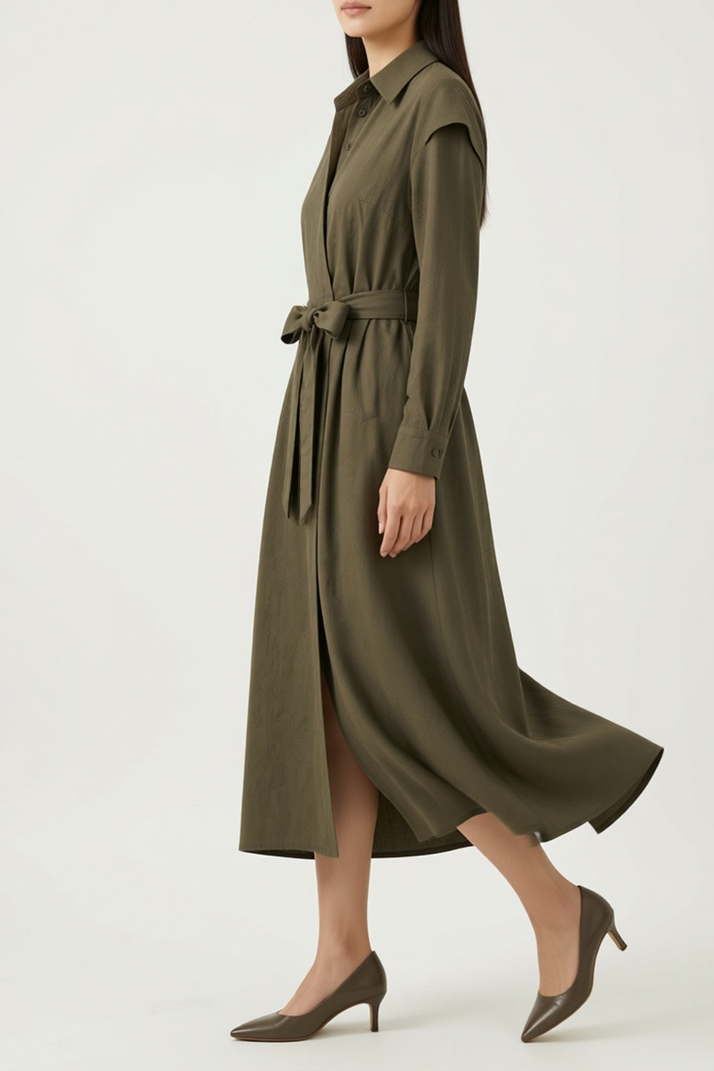 European Premium Fabric Midi Dress for Everyday Premium Fabric Womenswear - product view 5