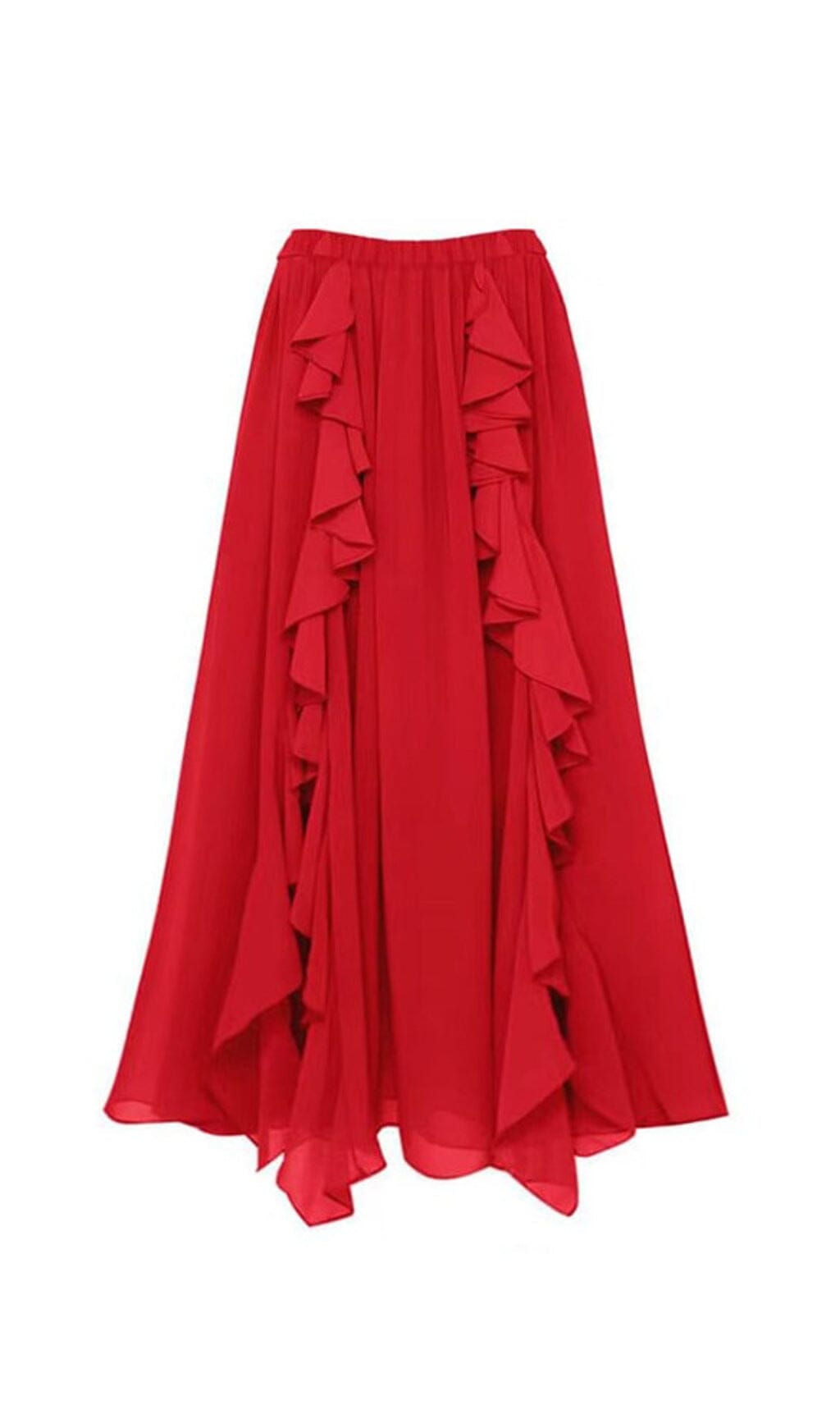 DEEP V RED CUTOUT ONE PIECE SWIMSUIT AND SKIRT styleofcb SKIRT S