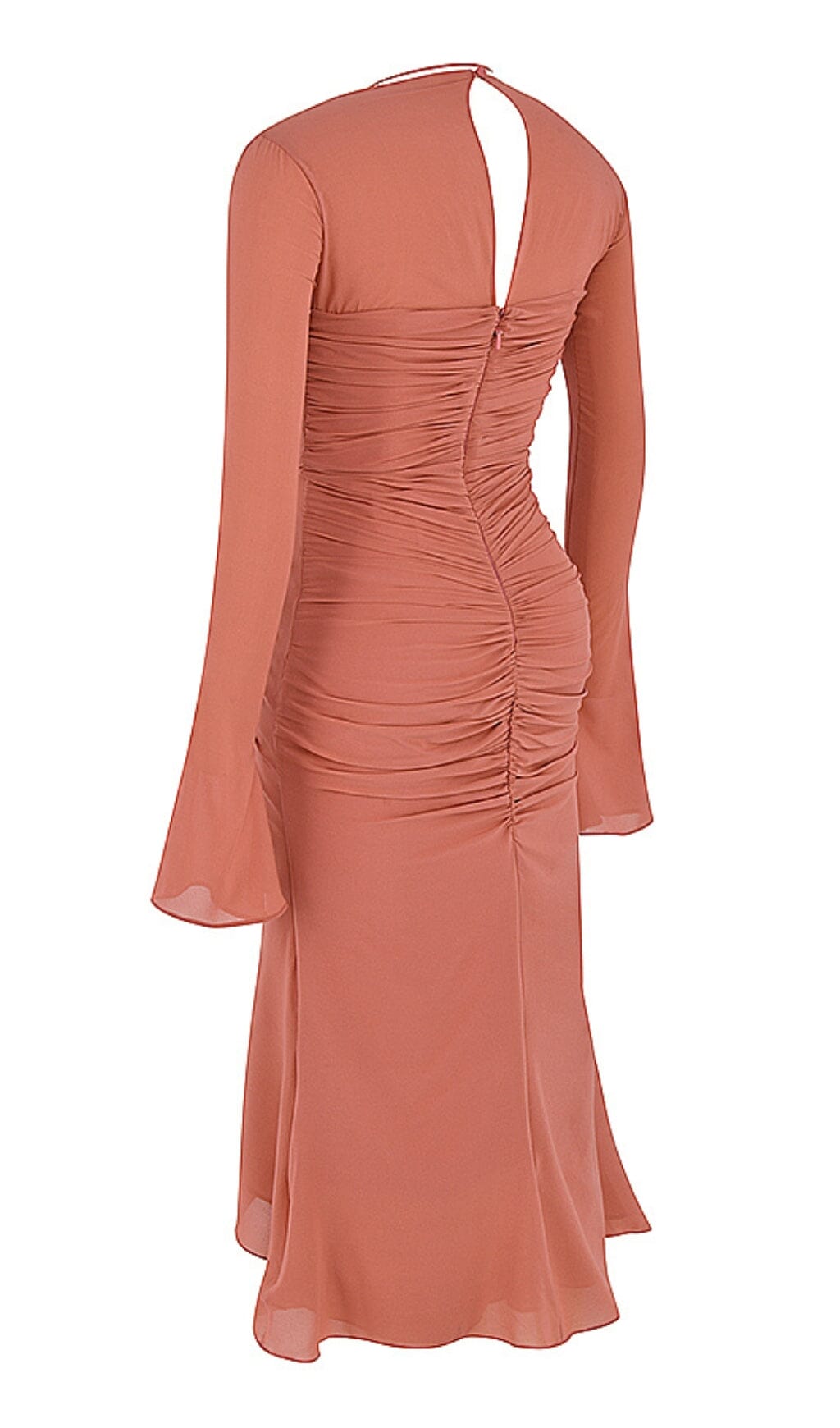 REAL SILK RUFFLE MIDI DRESS IN PINK DREESES styleofcb