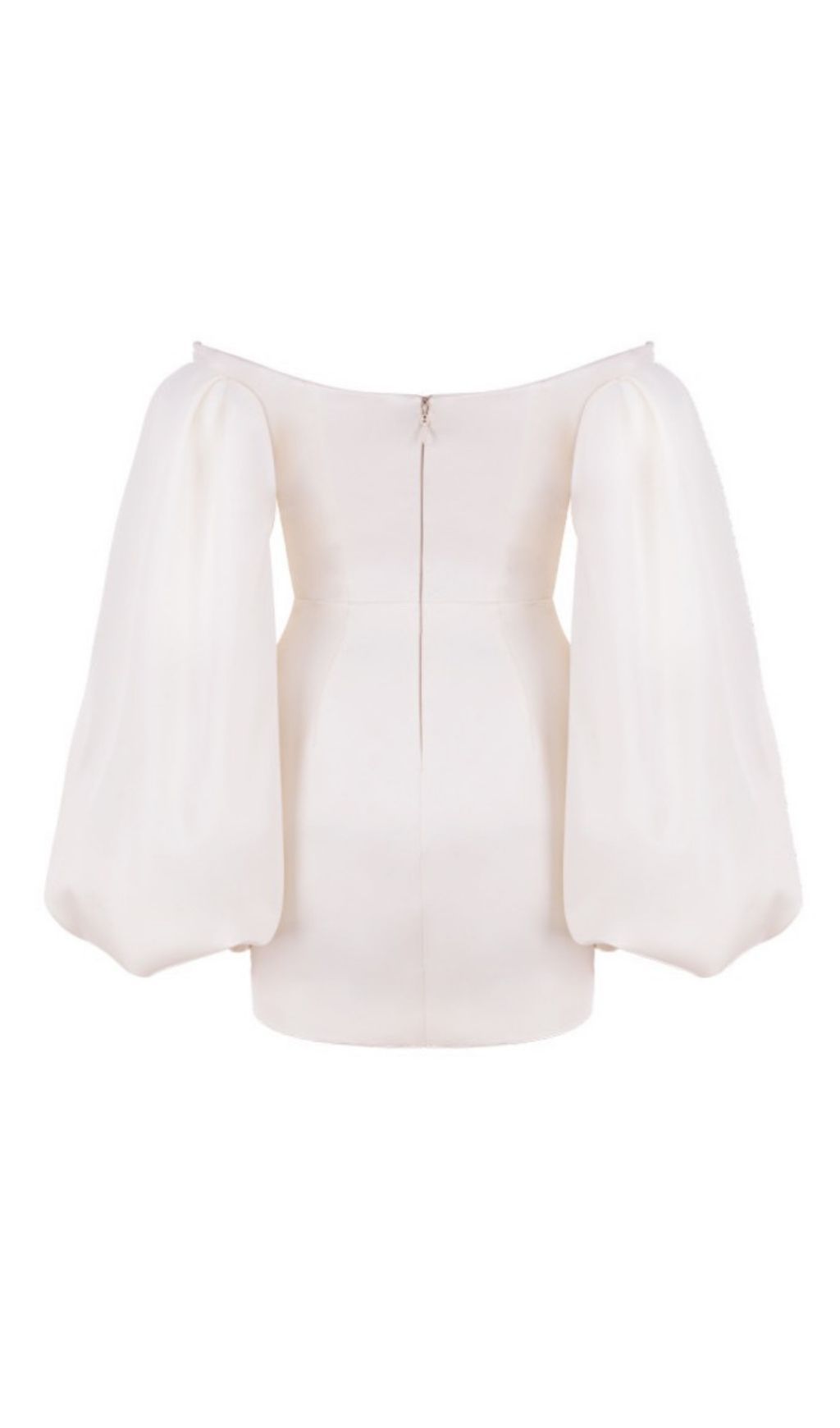BUBBLE LONG SLEEVE MINI DRESS IN IVORY