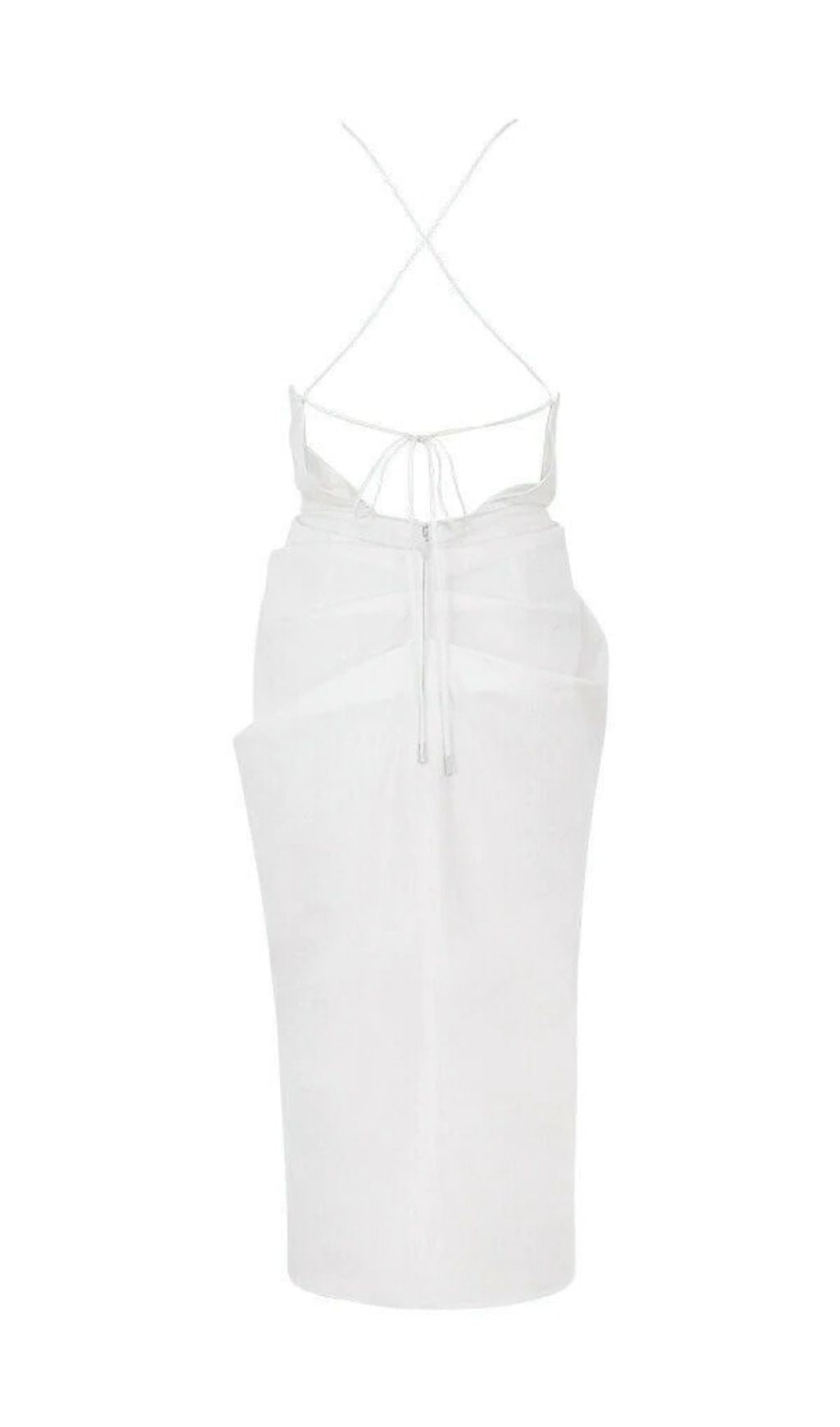COTTON CROSS BACK WRAP MIDI DRESS IN WHITE Dresses styleofcb