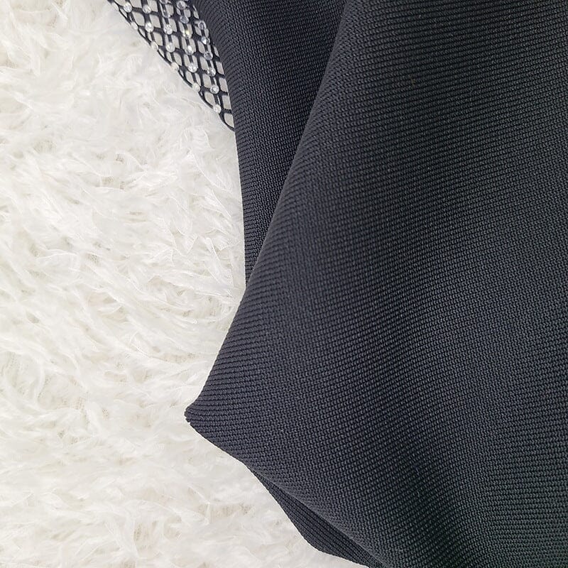 FISHING NET IRON DRILL BANDAGE DRESS styleofcb