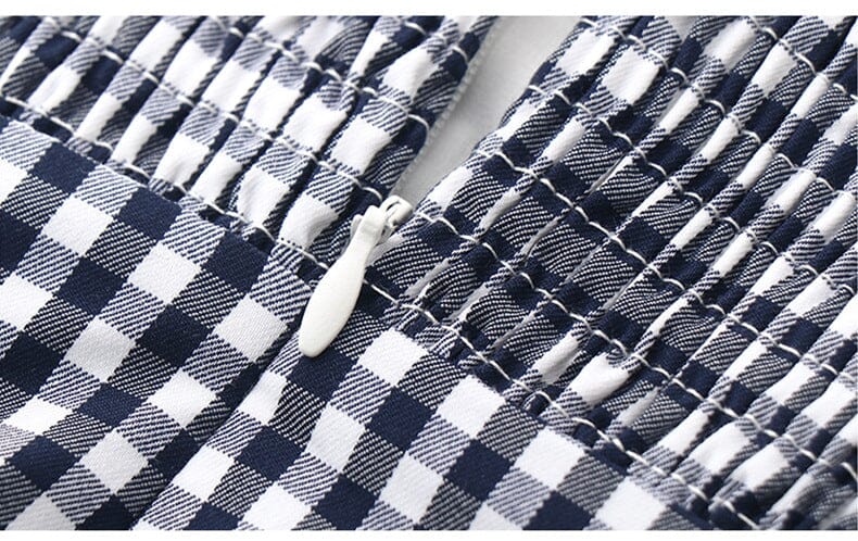 RUFFLED SLEEVELESS MINI DRESS IN GINGHAM DRESS STYLE OF CB