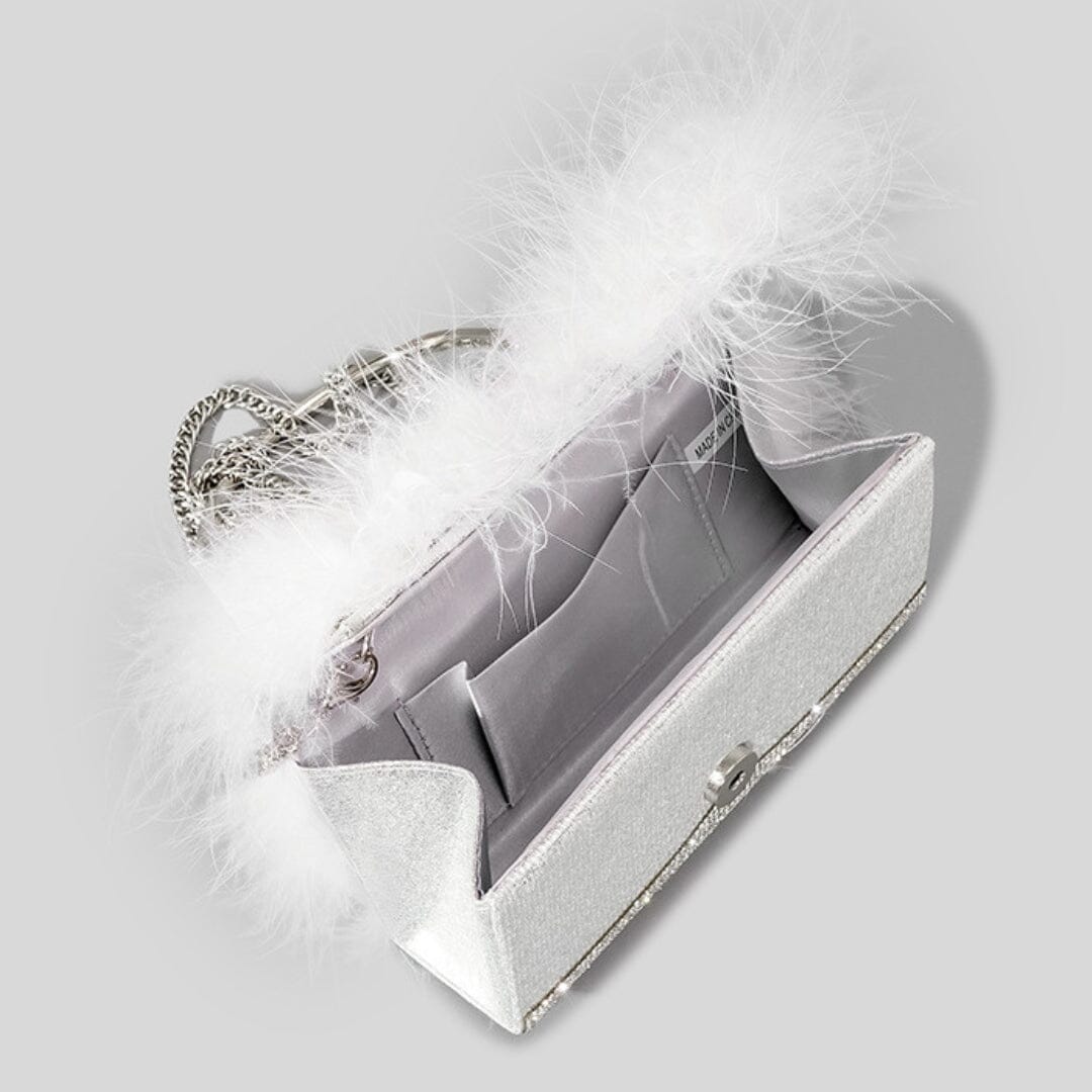KERIN FEATHER POUCH - WHITE Bags styleofcb