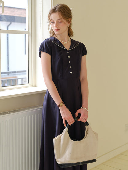 Harper V-Neck Linen Dress