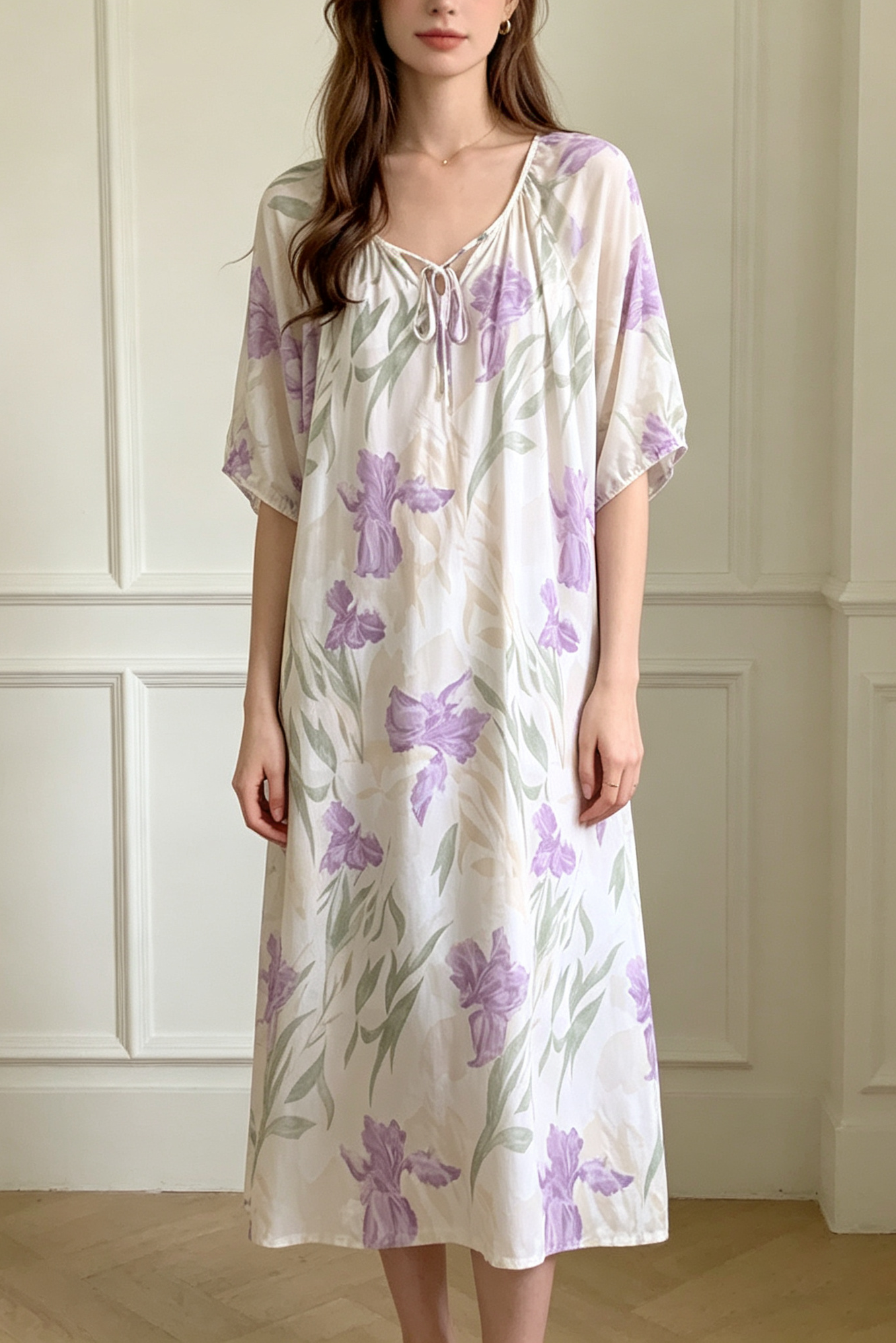 Breathable Relaxed-fit Eco Recycled Cotton Dress-purple