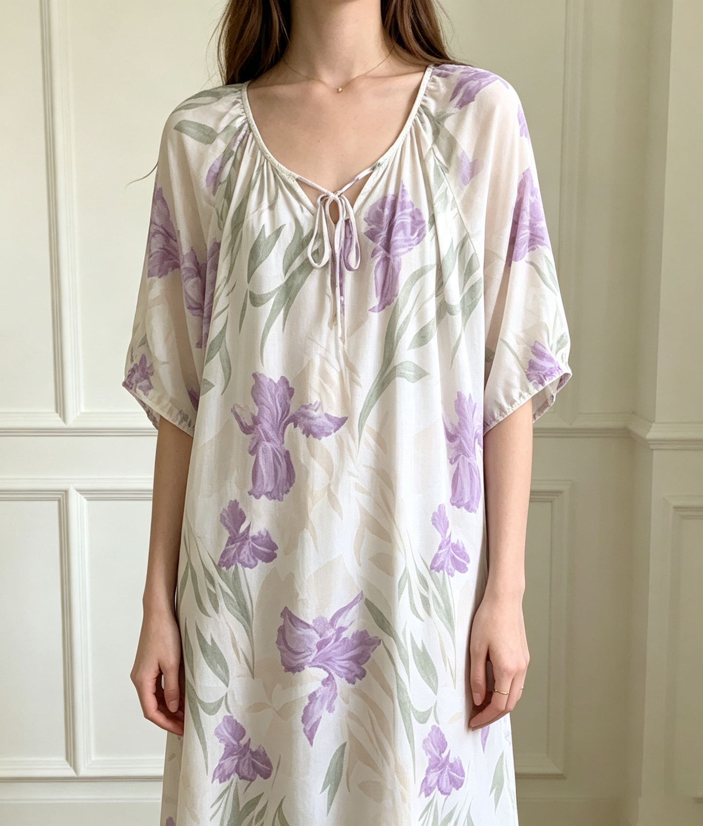 Breathable Relaxed-fit Eco Recycled Cotton Dress-purple