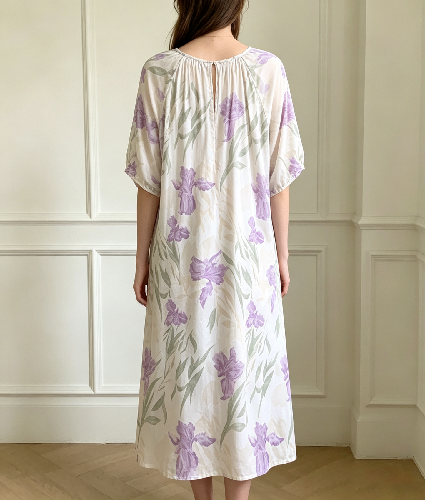 Breathable Relaxed-fit Eco Recycled Cotton Dress-purple