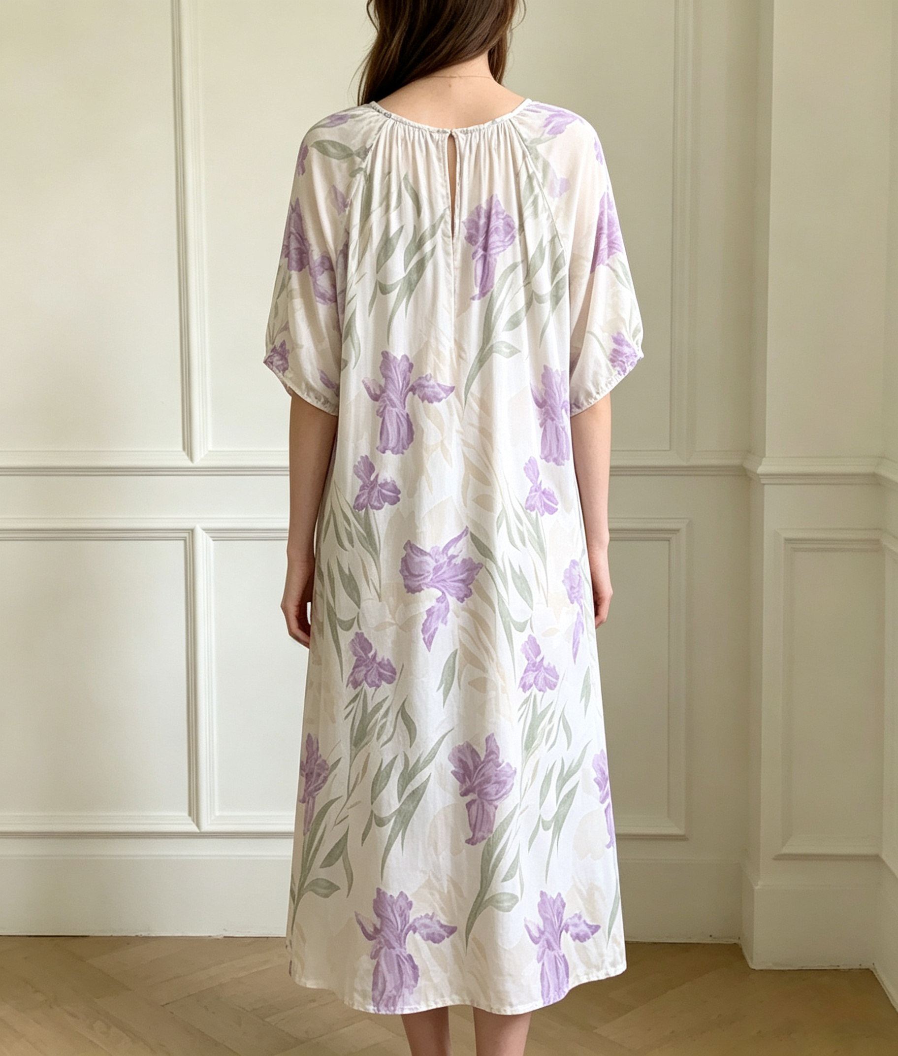 Breathable Relaxed-fit Eco Recycled Cotton Dress-purple