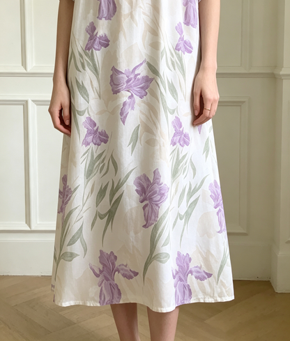 Breathable Relaxed-fit Eco Recycled Cotton Dress-purple