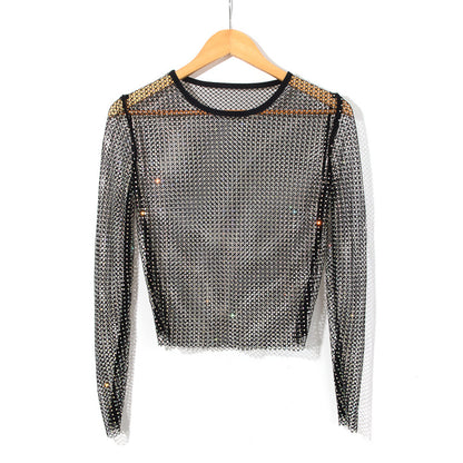 BLING CRYSTAL LONG SLEEVES TOP