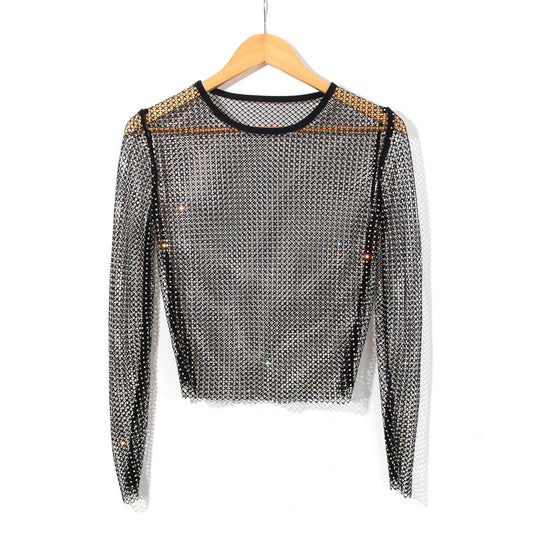 BLING CRYSTAL LONG SLEEVES TOP