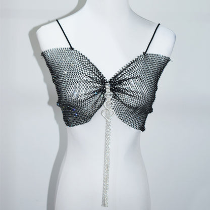 BLING RHINESTONE TASSEL VEST