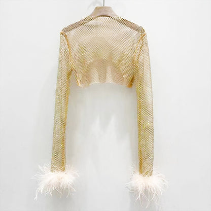 BLING FEATHER CROP TOP
