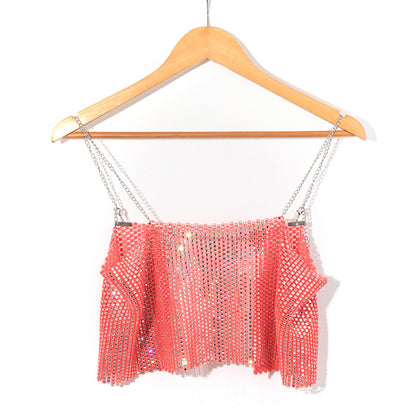 BLING CHAIN CRYSTAL CROP TOP
