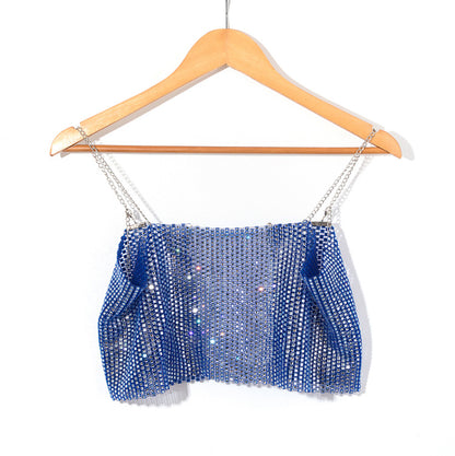 BLING CHAIN CRYSTAL CROP TOP