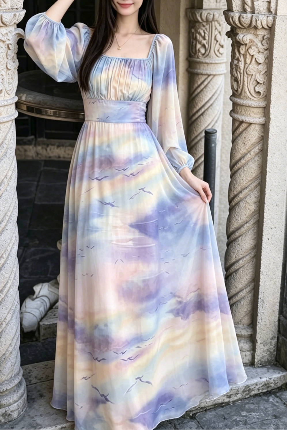 Breathable Two-Way Wear Eco Recycled Cotton Dress - gradient