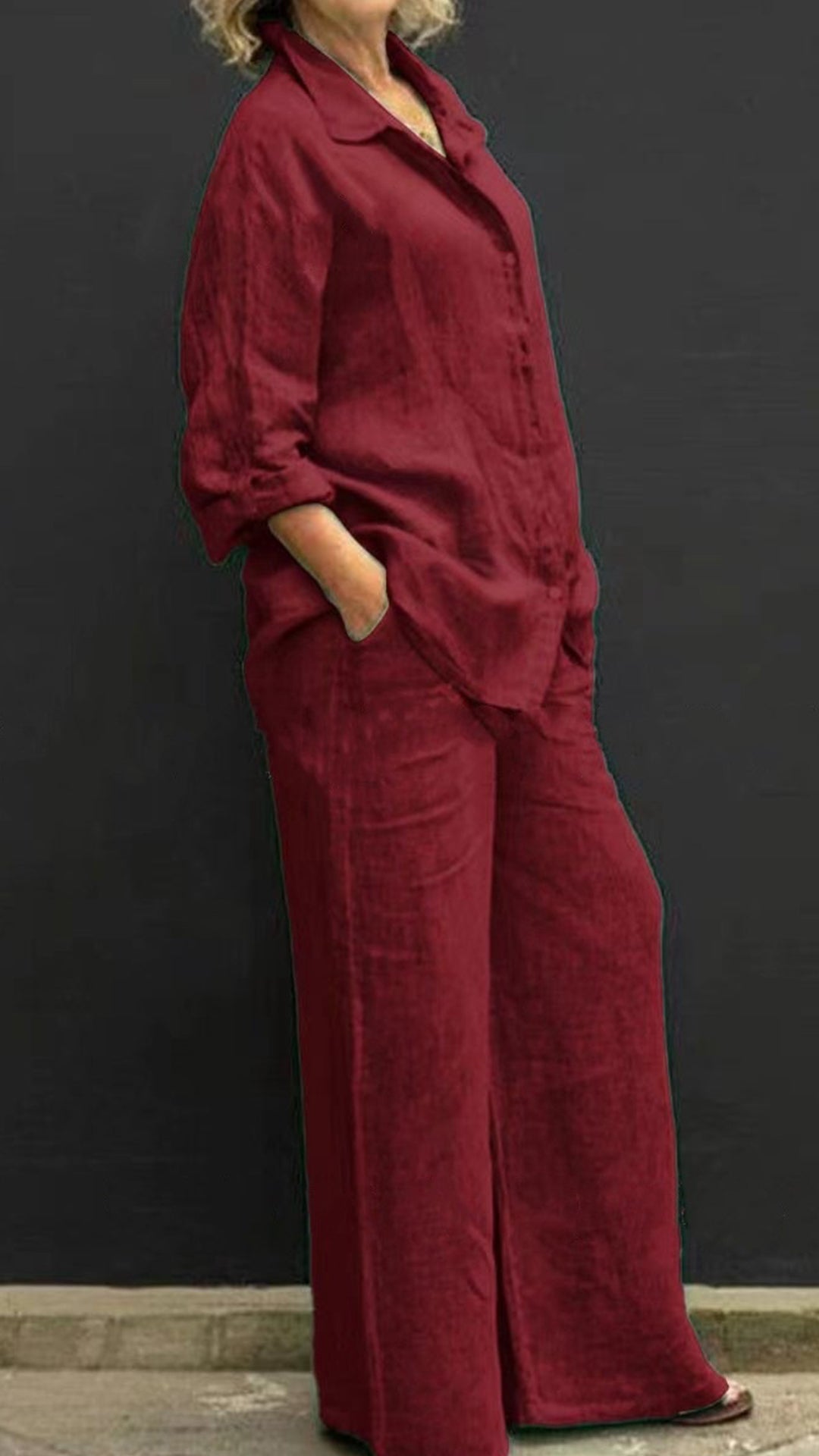 Yellow Linen Shirt pants Set