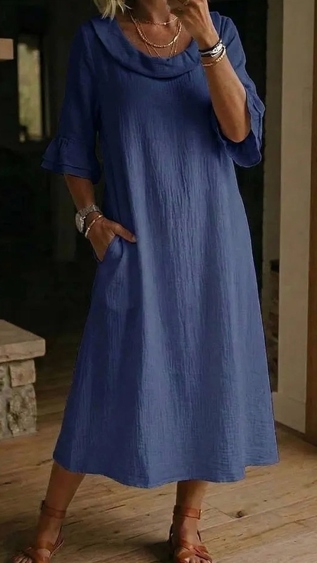 New Arrivals🔥Women's Neck Ruffle Casual Dress