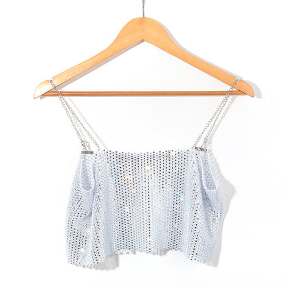 BLING CHAIN CRYSTAL CROP TOP