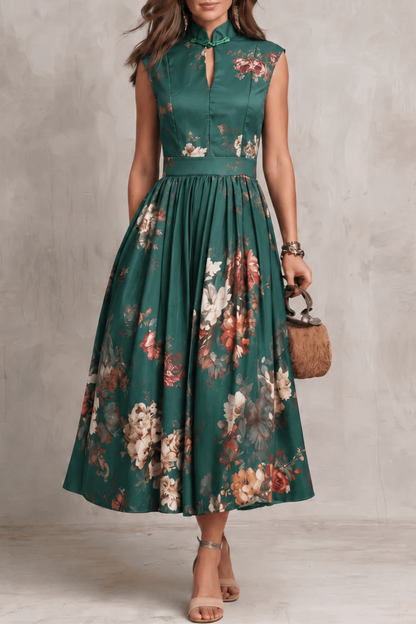 Noirelle – Vintage floral elegance – Midi dress