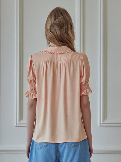 Convallaria Floral Embroidered Puff Top