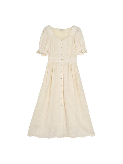 Ayra Sweetheart Neck Puff Sleeves Dress