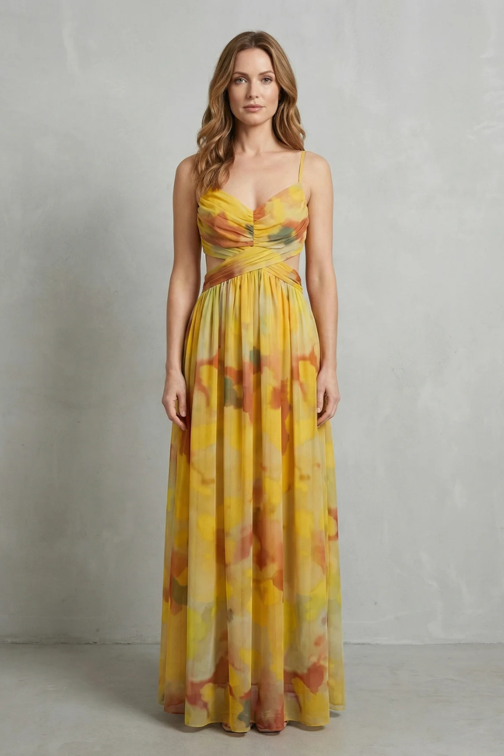 Aurellia – Watercolour romance – Sleeveless maxi dress