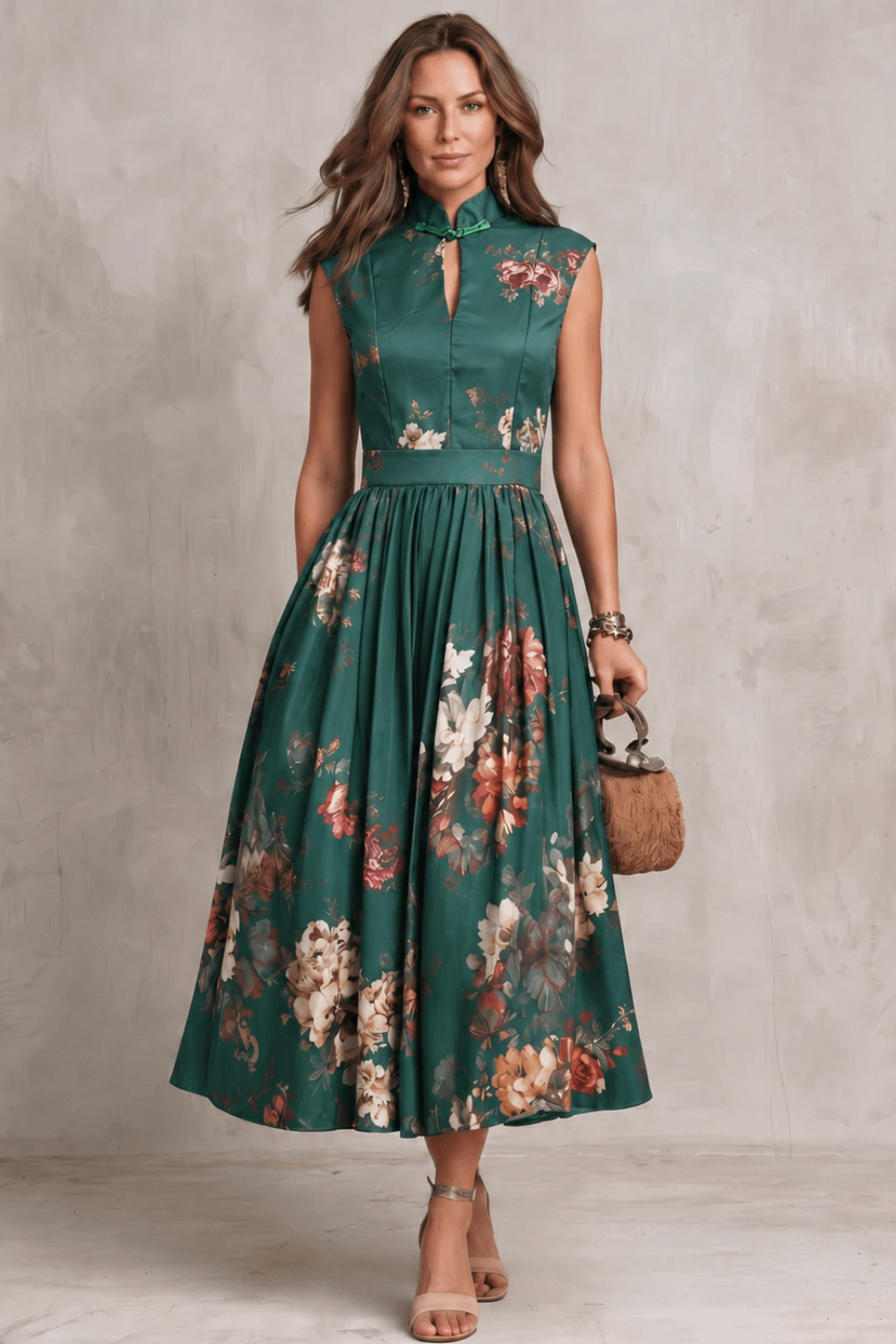 Noirelle – Vintage floral elegance – Midi dress