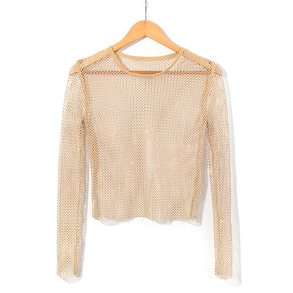 BLING CRYSTAL LONG SLEEVES TOP