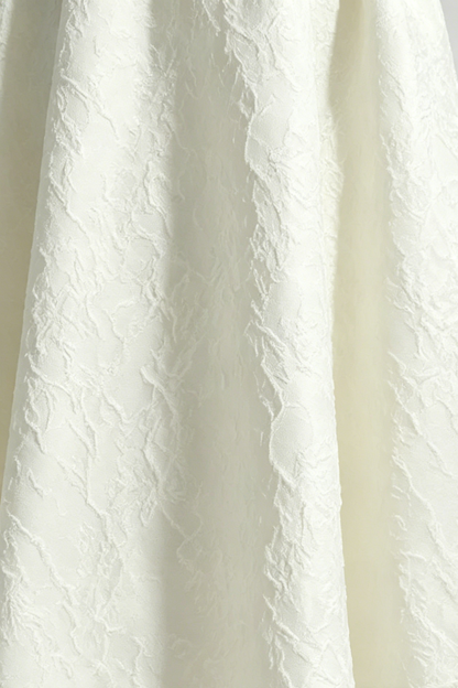 Lace Flower Embroidery Saoirse Midi Dress - Ivory