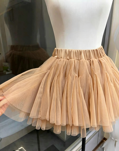 Black Lace Corset & Nude Tulle Tutu Two-Piece Set