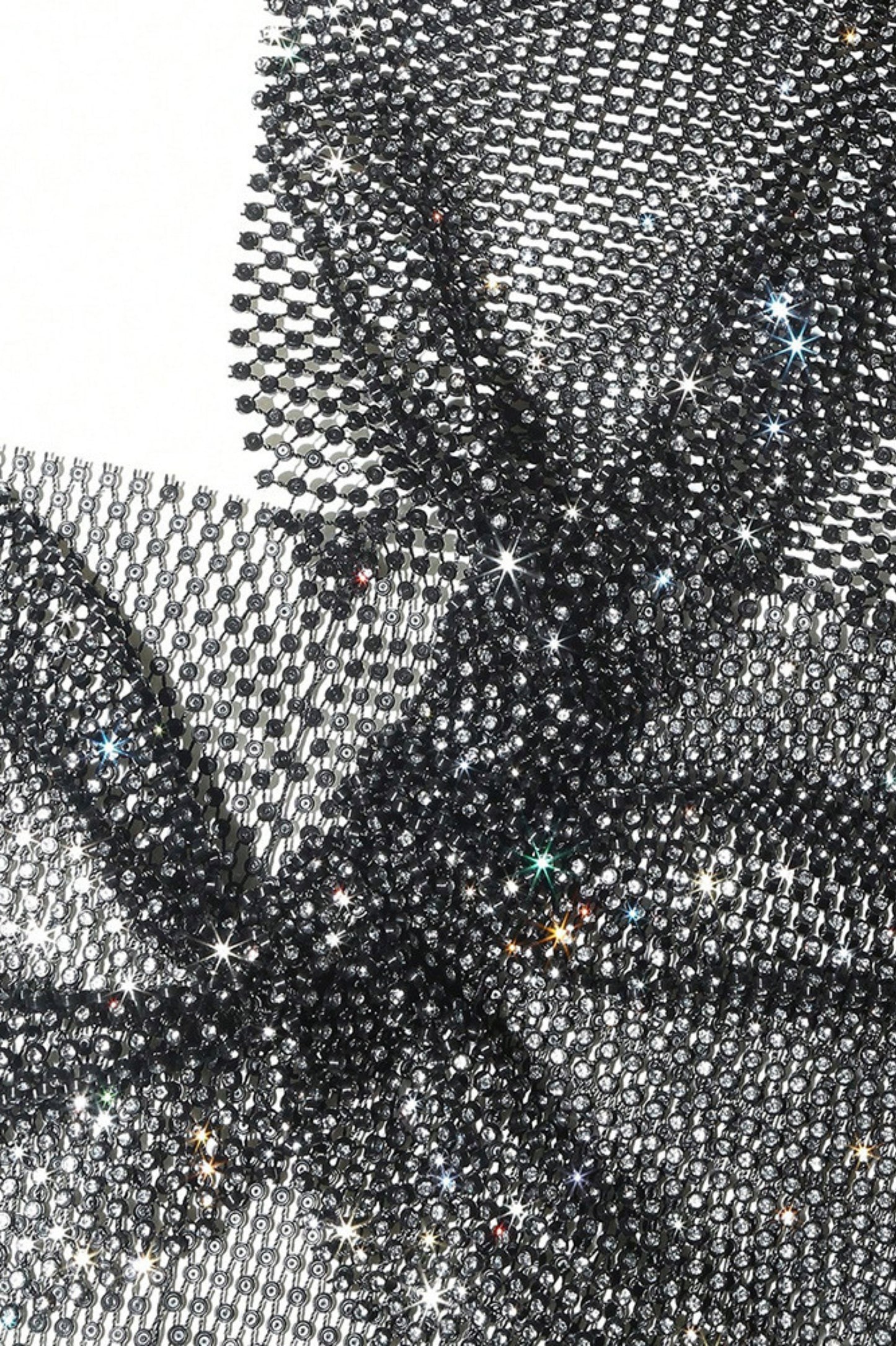Mesh diamond black top