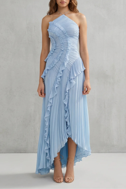 Lavirea – Sculpted pleats – One-shoulder midi dress