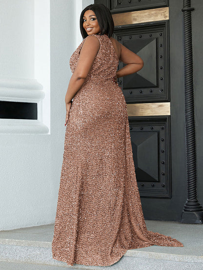 Cutout Ribbon Sequin Cocktail Dress