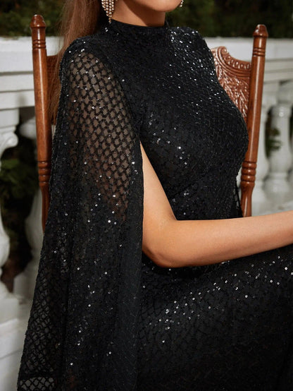 Glitter Bell Sleeve Mermaid Dress