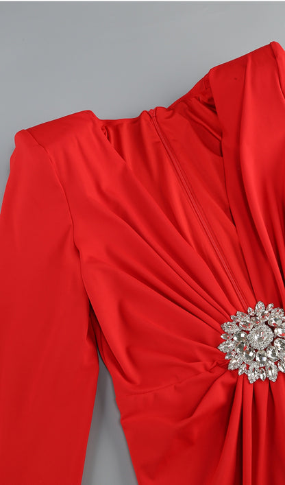 Long sleeve embellished maxi dresses