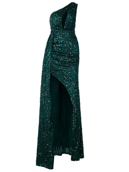 Cutout Ribbon Sequin Cocktail Dress