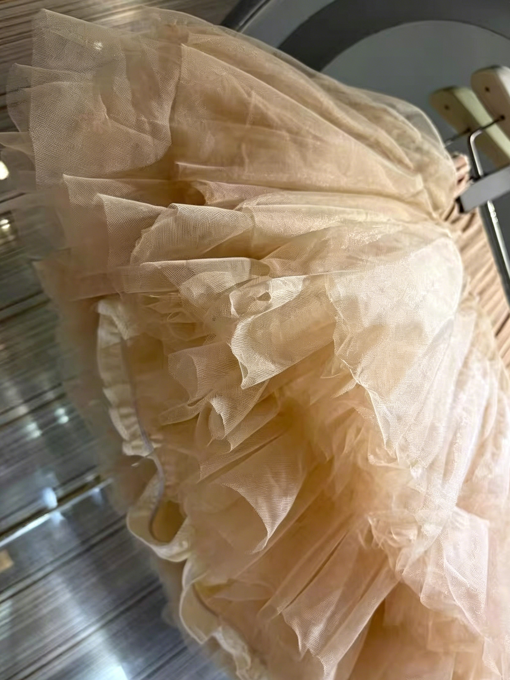 High Neck Lace Top & Puffy Tulle Skirt Two-Piece Set