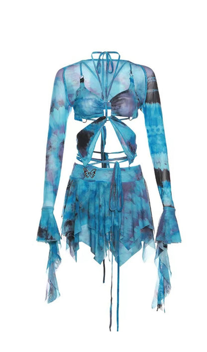 BUTTERFLY PRINTED SWIM SET