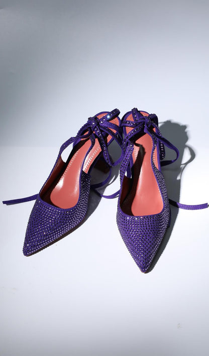 Rhinestone Heels In Purple
