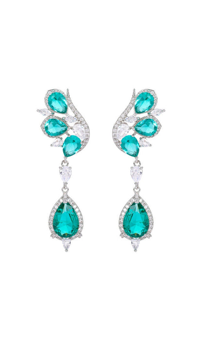 DIAMOND BUTTERFLY TOPAZ EARRINGS