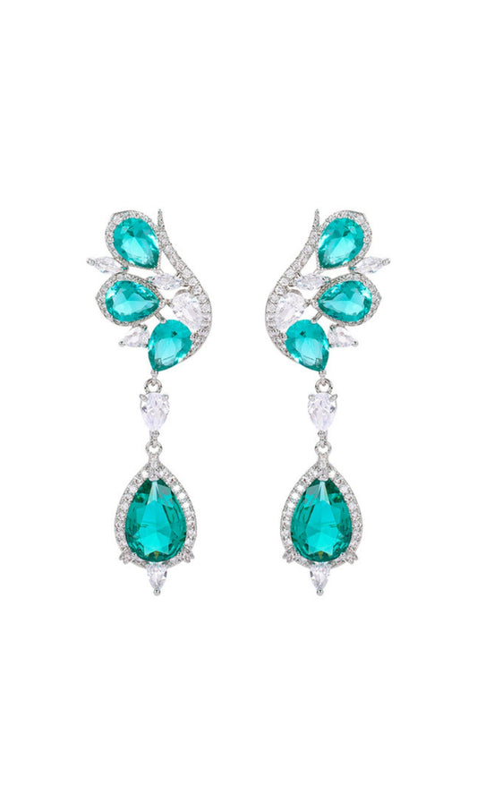 DIAMOND BUTTERFLY TOPAZ EARRINGS