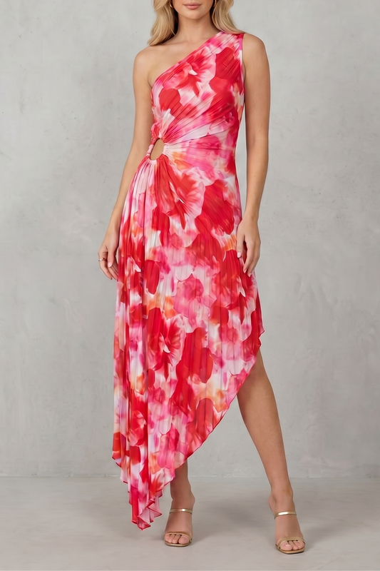 Juniper – Bold bloom – Women’s One-Shoulder Printed Maxi Dress